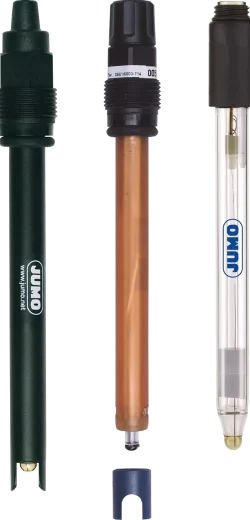 pH combination electrode with glass or plastic shaft